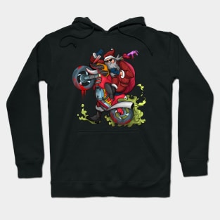 Zombie Biker Santa Motorcycle Christmas Hoodie